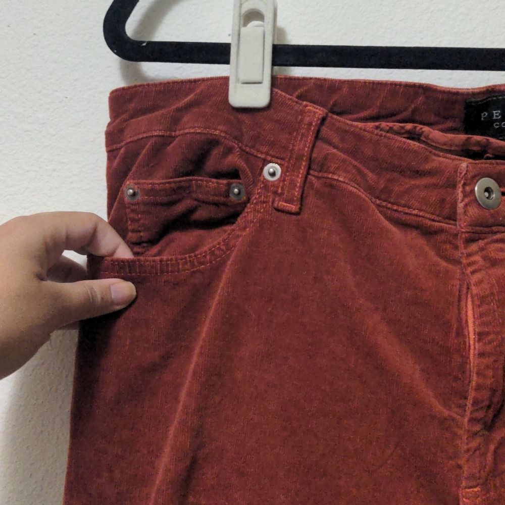 Peruvian Connection Rust Orange Brown Corduroy Pa… - image 3